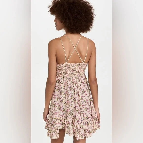 Free People Women's Adella Printed Mini Slip Dress large​​​ - Picture 4 of 15